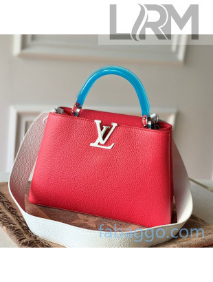 Louis Vuitton Capucines BB Bag with Translucent Top Handle M56300 Red/Blue 2020