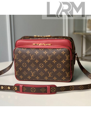 Louis Vuitton Nil Slim Shoulder Bag in Monogram Canvas M51478 Burgundy Leather 2019