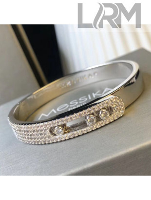 Messika Move Crystal Cuff Bracelet Silver 2019
