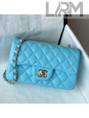 Chanel Lambskin Classic Mini Flap Bag A69900 Neon Blue 2021  