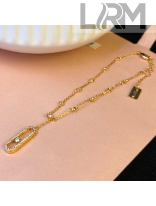 Messika Move Crystal Pendant Feet Chain Anklet Gold 2019