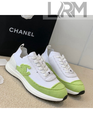 Chanel Knitwear Sneakers G38332 White/Green 2021