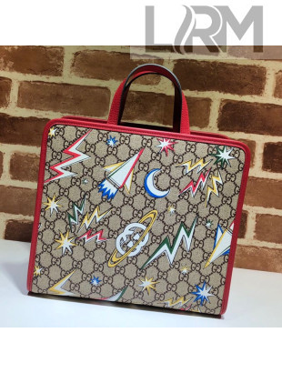 Gucci Children's GG Space Print Tote Bag ‎605614 Red 2020
