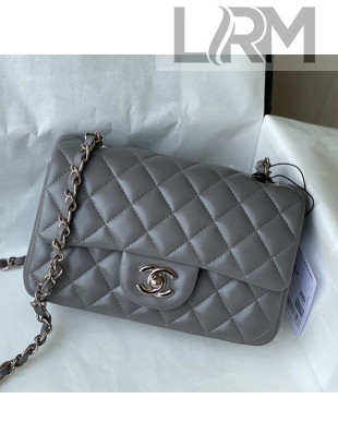 Chanel Lambskin Classic Mini Flap Bag A69900 Gray/Silver 2021 