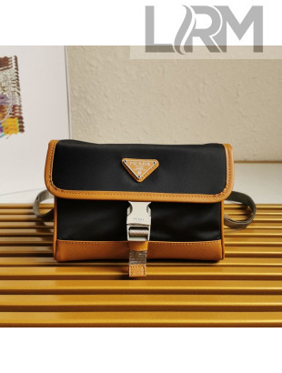 Prada Re-Nylon and Saffiano Leather Smartphone Case Mini Bag 2ZH108 Black/Yellow 2021