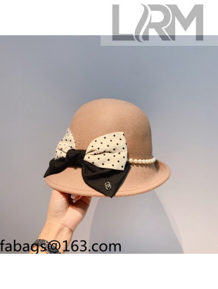Chanel Wool Bow Hat Khaki 2021 110434