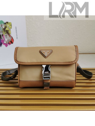 Prada Re-Nylon and Saffiano Leather Smartphone Case Mini Bag 2ZH108 Beige/Brown 2021