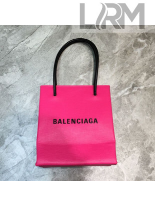 Balenciaga Calfskin Vertical Mini Shopping Tote Bag 201016 Hot Pink/Black 2020