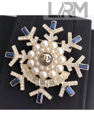 Chanel Snowflake Pearl Brooch 2019