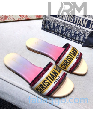 Dior Dway Embroidered Cotton Flat Slide Sandals 13 2020