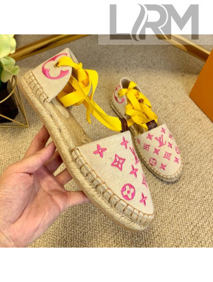 Louis Vuitton Starboard Monogram Canvas Espadrilles with Ankle Laces Yellow 2021