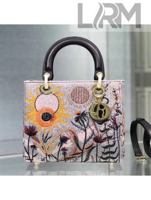 Dior Medium Lady Dior Bag in Flower Beads Embroidery 01 2020