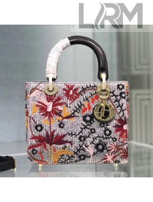 Dior Medium Lady Dior Bag in Flower Beads Embroidery 03 2020