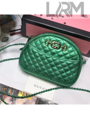 Gucci Matelassé Laminated Leather Mini Bag 534951 Green 2018