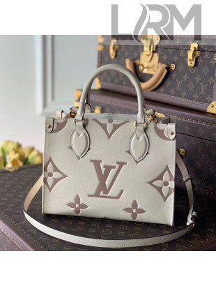 Louis Vuitton OnTheGo PM Tote Bag in Giant Monogram Leather M45654 Cream White 2021