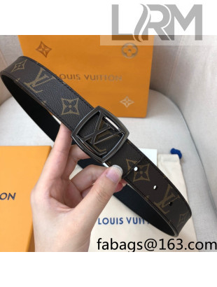 Louis Vuitton Monogram Canvas Belt 30mm with Black Sqaure LV Buckle 2021 05