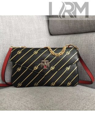 Gucci Medium Double Shoulder Bag 524822 Black/Red 2018