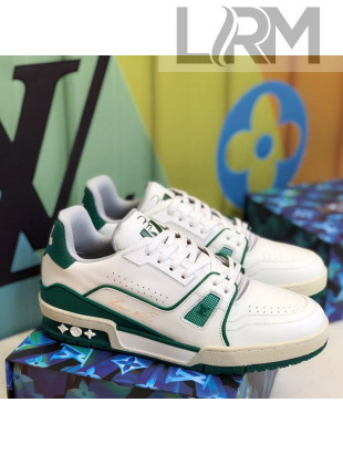 Louis Vuitton Men's LV Trainer Sneakers 1A812O White/Green 202006  