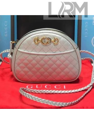 Gucci Matelassé Laminated Leather Mini Bag 534951 Silver 2018