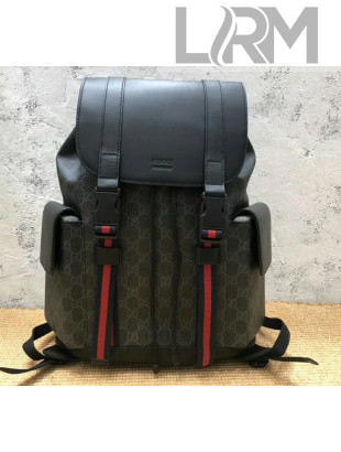 Gucci Soft GG Supreme Backpack 495563 Black/Grey 2018
