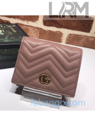 Gucci GG Marmont Leather Card Case Wallet ‎466492 Nude 2020