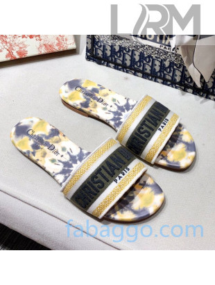 Dior Dway Embroidered Cotton Flat Slide Sandals 03 2020