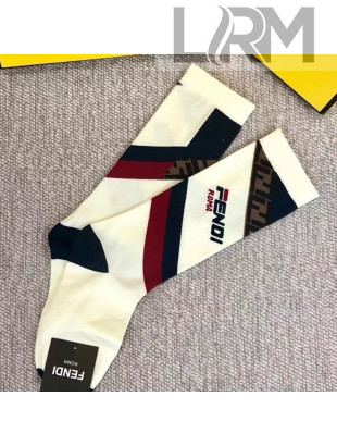 Fendi Roman Logo Socks White 2019