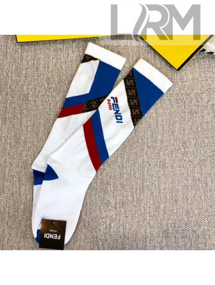 Fendi Roman Logo Socks Blue 2019