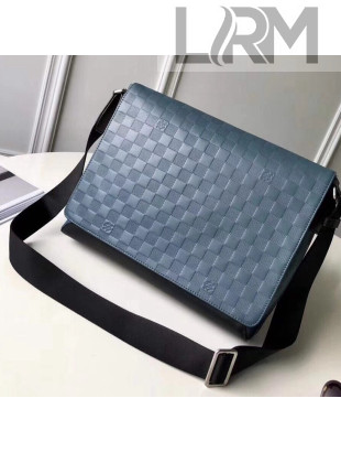 Louis Vuitton Damier Infini Cowhide Leather District MM Bag For Men Blue 2018
