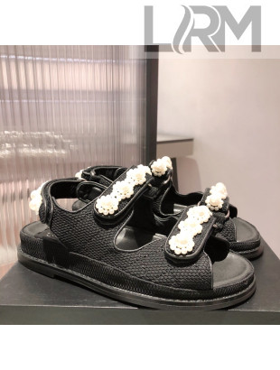 Chanel Pearl Strap Sandal G35927 Black 2021