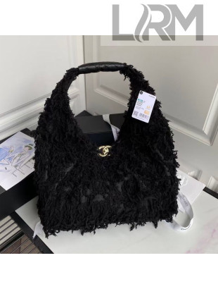 Chanel Tweed Large Hobo Bag AS2292 Black 2020