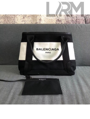 Balenciaga Denim Navy Cabas Small Bag White/Black 2018