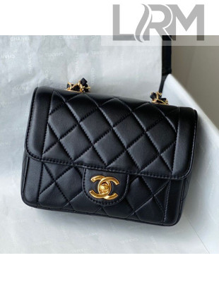 Chanel Lambskin Square Mini Flap Bag AS2309 Black 2021