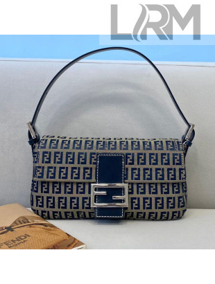 Fendi Vintage Baguette FF Shoulder Bag 0185 Blue 2021