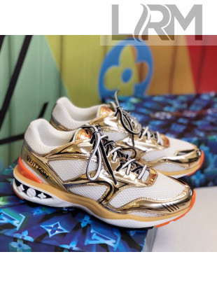 Louis Vuitton LV Trail Sneakers in Metallic Leather and Mesh 1A7WK3 Gold/White 202021 (For Women and Men)