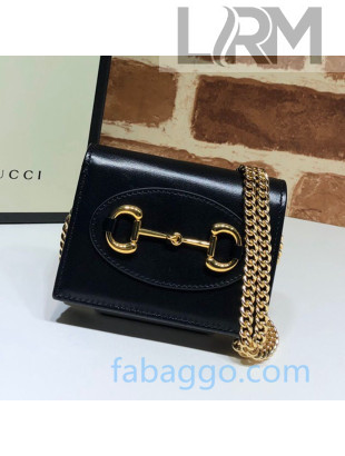 Gucci Leather Card Case Wallet With Chain WOC 623180 Black 2020