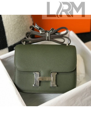 Hermes Constance Bag 18cm in Eosom Leather Forest Green/Silver 2021
