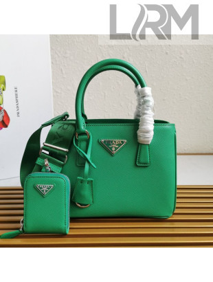 Prada Saffiano Leather Top Handle Bag 1BA296 Green 2021