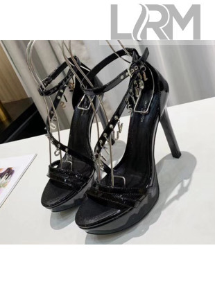 Louis Vuitton Patent Leather Melody Platform Sandal Black 2020