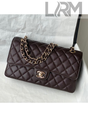 Chanel Grained Calfskin Classic Medium Flap Bag A01112 Coffee Brown 2021 