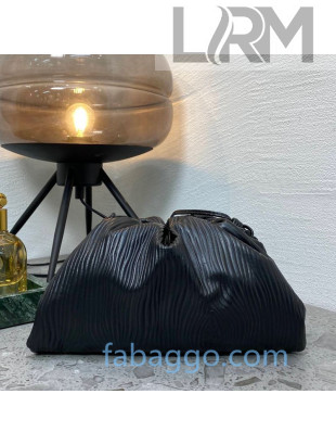 Bottega Veneta Mini The Pouch Clutch/Crossbody Bag in Black Bark Leather 2020