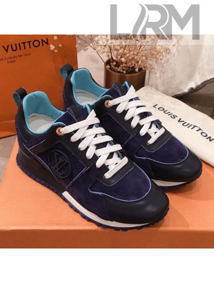 Louis Vuitton Run Away SuedeSneakers Navy Blue 2021 02