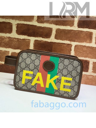 Gucci 'Fake/Not' Print Clutch 636243 Beige 2020