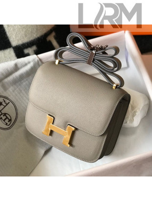 Hermes Constance Bag 18/23cm in Eosom Leather Pitch Grey/Gold 2021