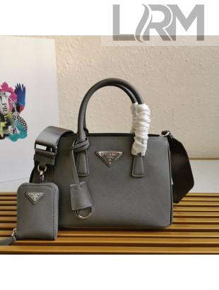 Prada Saffiano Leather Top Handle Bag 1BA296 Grey 2021