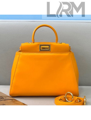 Fendi Peekaboo Iconic Mini Bag in Orange Lambskin 2021