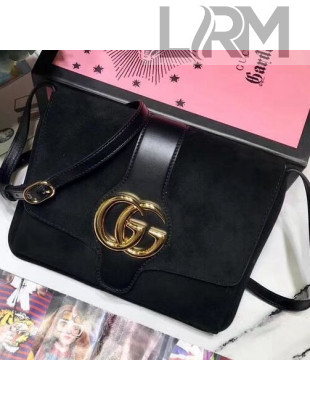 Gucci Suede Leather Arli Medium Shoulder Bag ‎550126 Black 2019