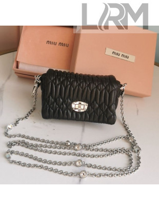 Miu Miu Crystal Cloque Nappa Leather Mini Bag 5TT124 Black 2021