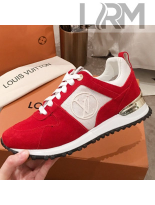 Louis Vuitton Run Away Suede Sneakers Red 2021 08