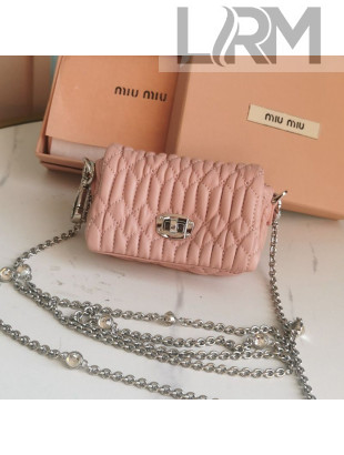 Miu Miu Crystal Cloque Nappa Leather Mini Bag 5TT124 Pink 2021